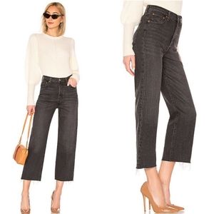 NWT Levi’s Ribcage Straight Ankle Raw Hem Jeans